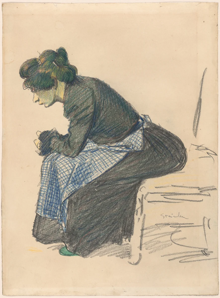 Study of a Woman by Théophile Alexandre Steinlen, drawing, 1859-1923