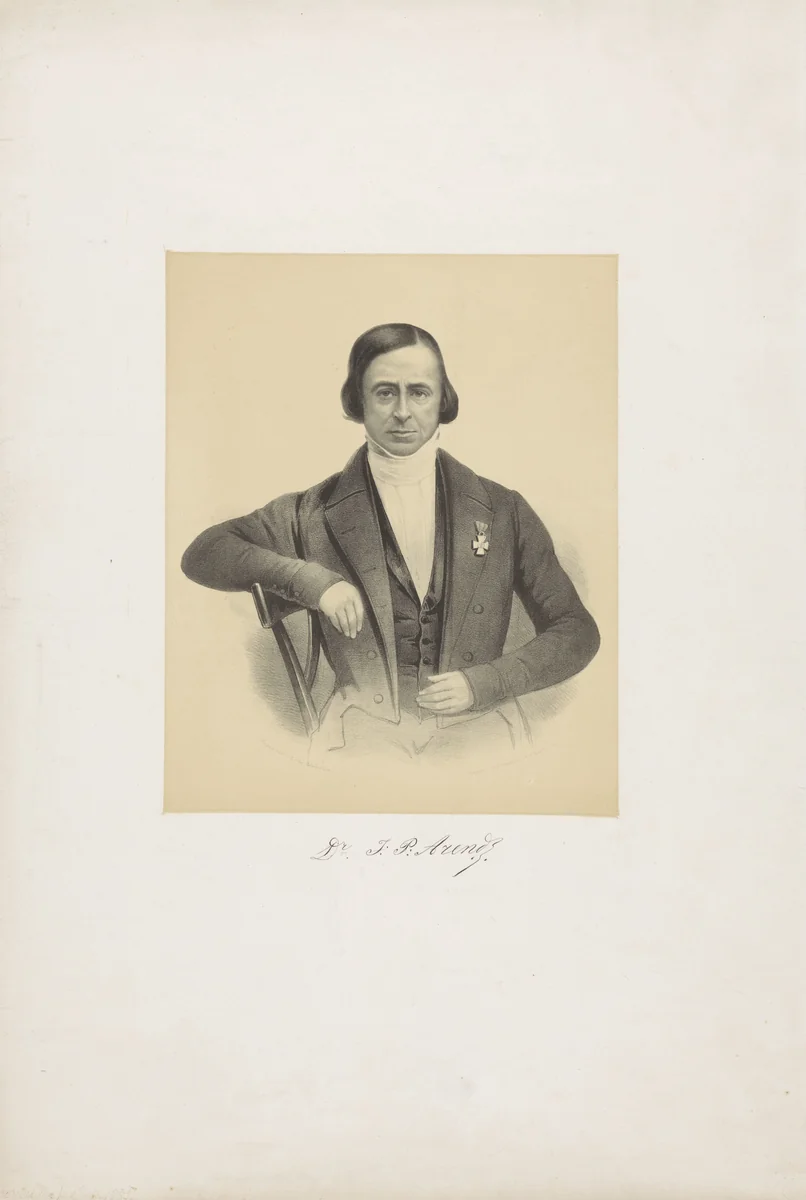 Portret van Johannes Pieter Arend by anonymous, print, 1847-1887