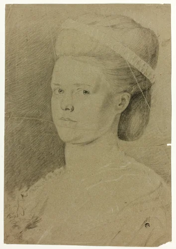 Portrait Bust of Young Woman by Frances Cotes, drawing, 1746-1770