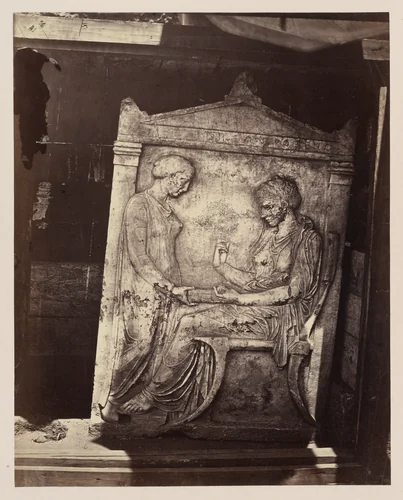 Stele from the Kerameikos Cemetery, Athens by William James Stillman, photograph, 1880-1885
