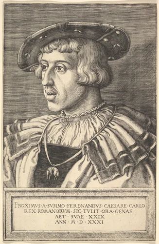 Emperor Ferdinand I by Barthel Beham, print, 1515-1540