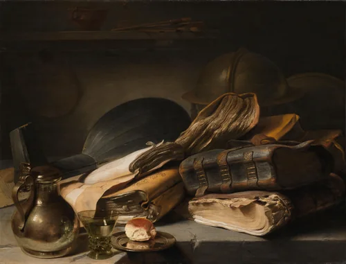 Still Life with Books by Jan Lievens, painting, 1628-1632