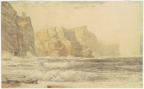 Baldart Castle, Kilkee, County Clare, Ireland by William Trost Richards, drawing, 1892