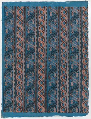 Sheet with four borders with guilloche and ribbon patterns by anonymous, print, 1775-1875