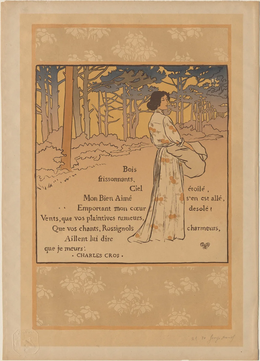 Trembling Woods (Bois frissonnants) by George Auriol, print, 1893