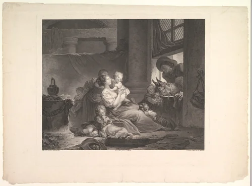 La Famille du Fermier by Jean Honoré Fragonard, print, 1745-1806
