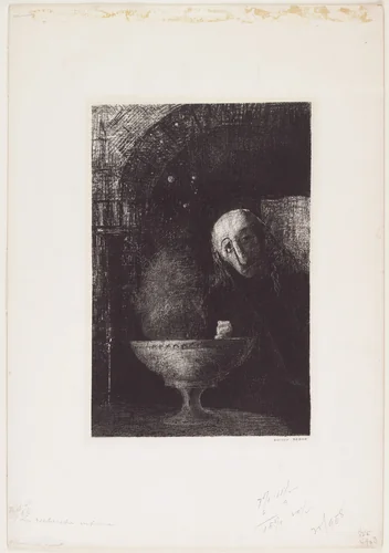 And the Searcher Was Engaged in an Infinite Search (Et le chercheur était à la recherche infinie) by Odilon Redon, print, 1886