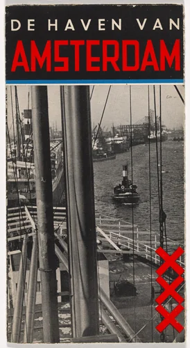 Map and information brochure for the Harbor of Amsterdam (de Haven van Amsterdam) by Fré Cohen, design, 1931