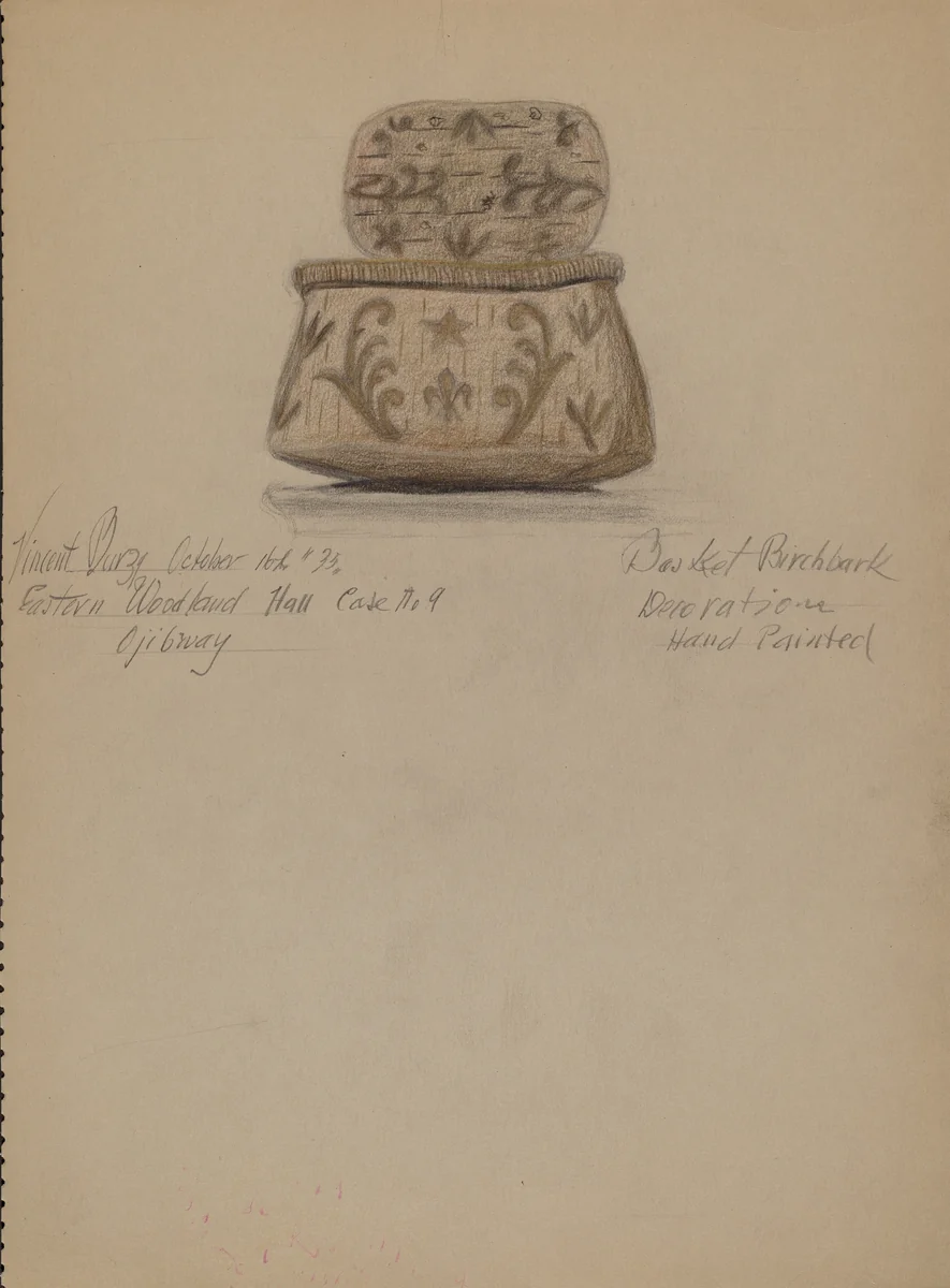 Basket by Vincent Burzy, index of american design, 1935