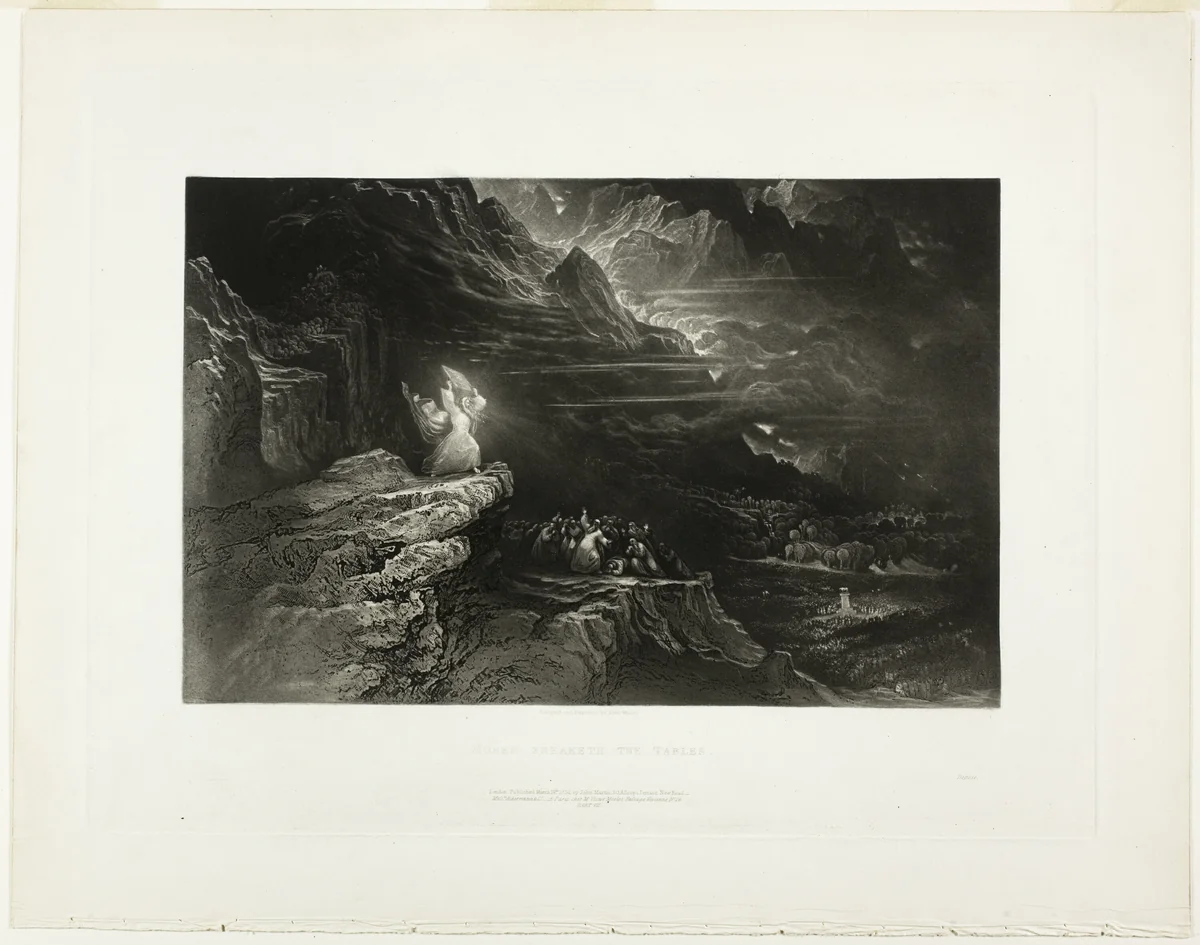 Moses Breaketh The Tables, from Illustrations of the Bible by John Martin, print, 1833-1834