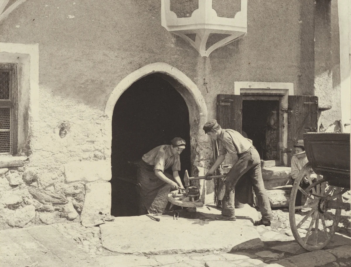 Before the Smithy's by Alfred Stieglitz, photograph, 1890