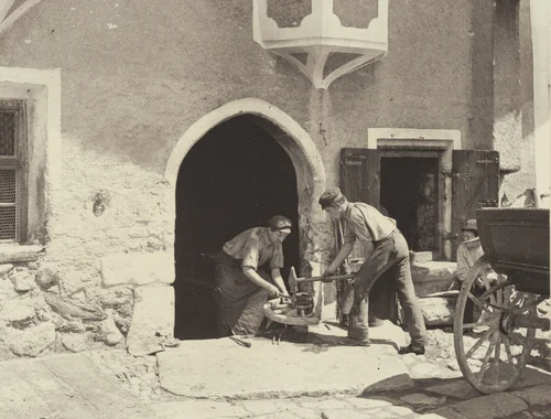Before the Smithy's by Alfred Stieglitz, photograph, 1890