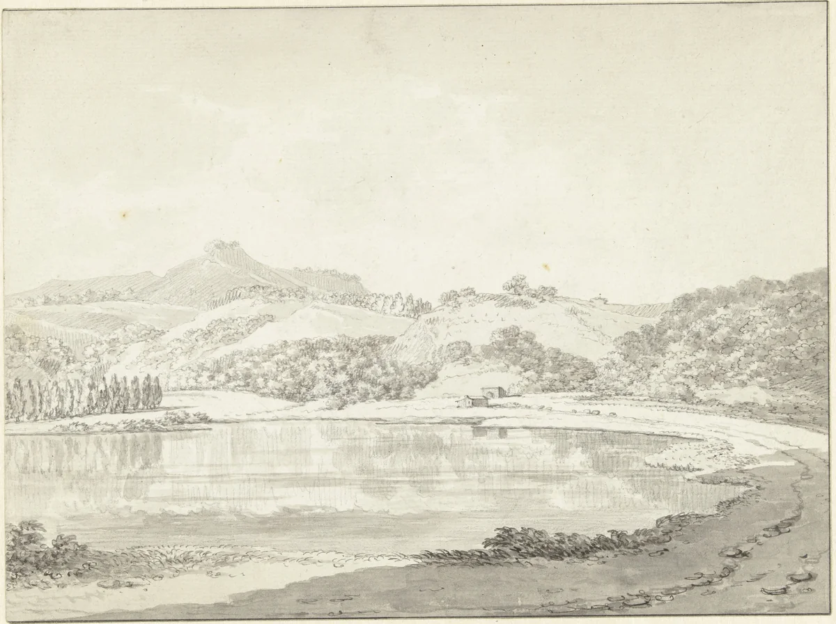 Meer van Agnano by Daniël Dupré, drawing, 1761-1817