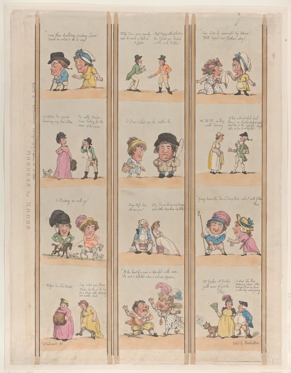Borders for Rooms, Extravaganzas Plate 6 by Thomas Rowlandson, print, 1799