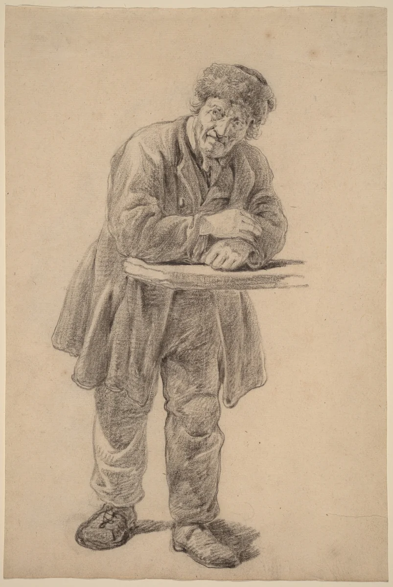 Man Leaning on a Counter by Charles Wesley Jarvis, drawing, 1820-1830