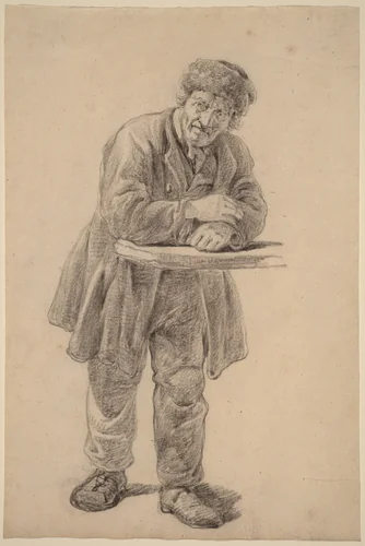 Man Leaning on a Counter by Charles Wesley Jarvis, drawing, 1820-1830