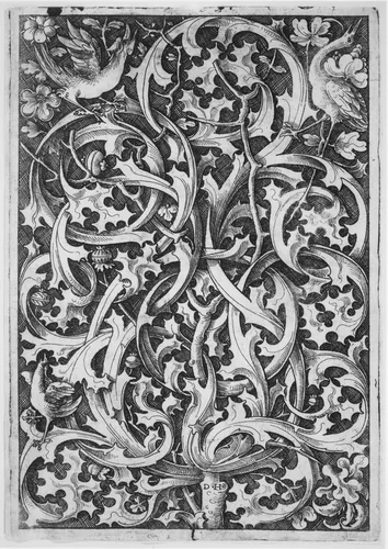 Ornamental Fillet with Thistle Motifs by Daniel Hopfer, print, 1510-1528