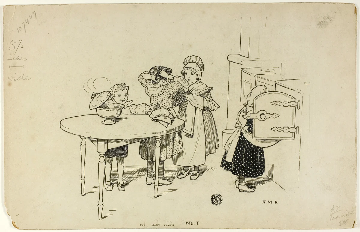 Too Many Cooks by Katherine May Roberts, drawing, 1900-1913
