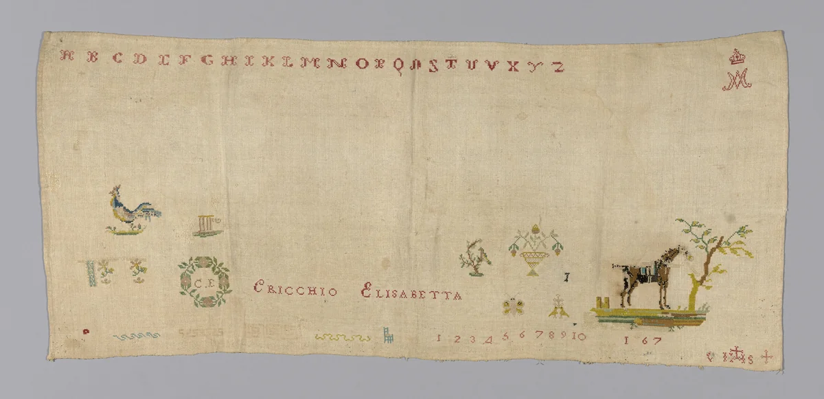 Sampler by Italy, textile, 1701-1800