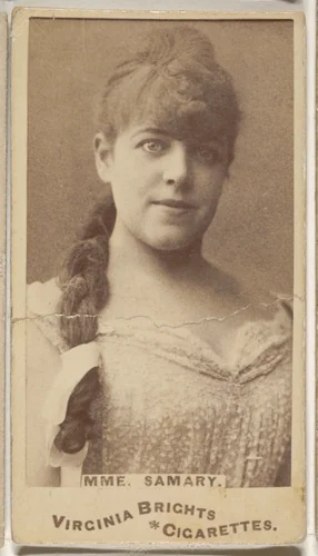 Madam Samary, from the Actors and Actresses series (N45, Type 1) for Virginia Brights Cigarettes by Allen & Ginter, photograph, 1885-1891