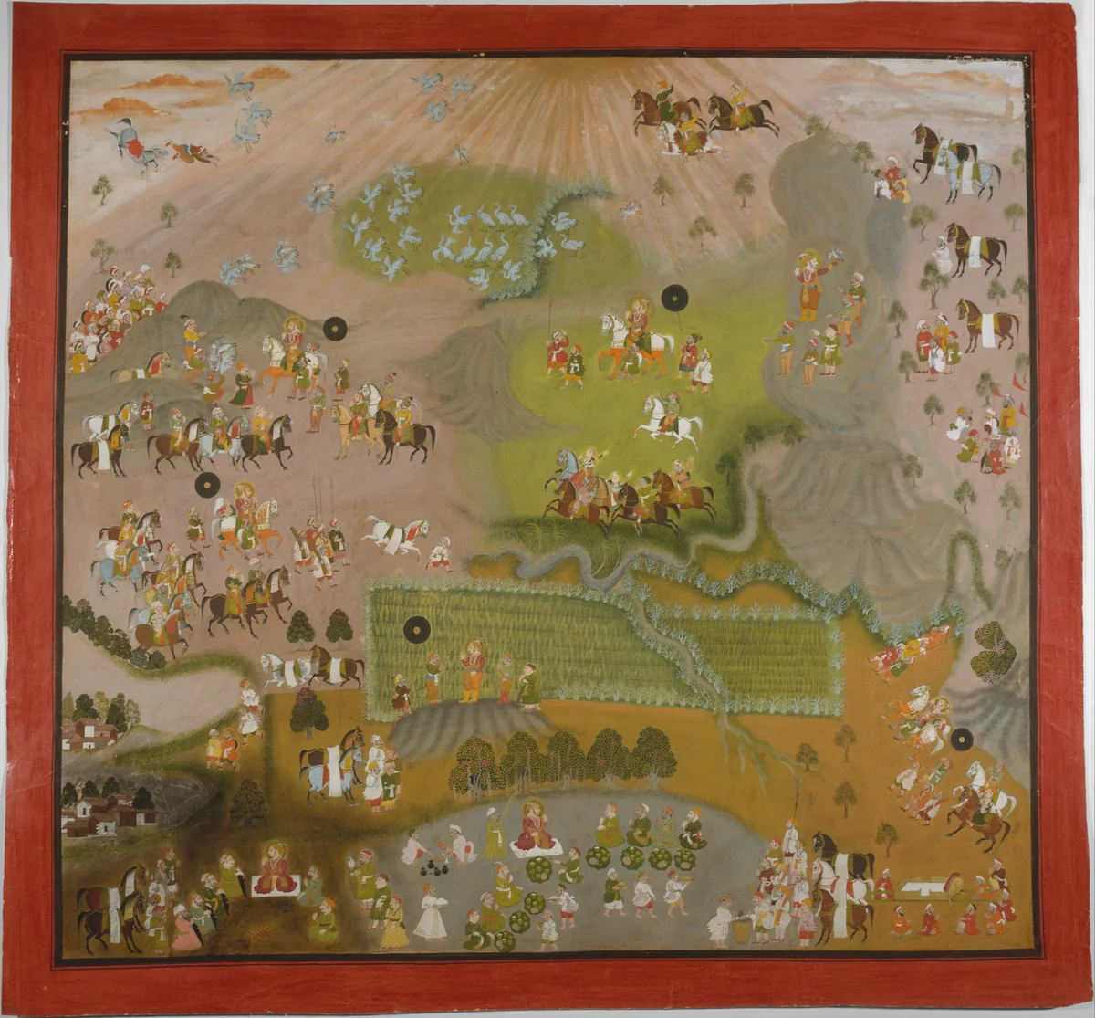 Maharana Jagat Singh Hawks for Cranes by Shiva and Dayal, painting, 1744