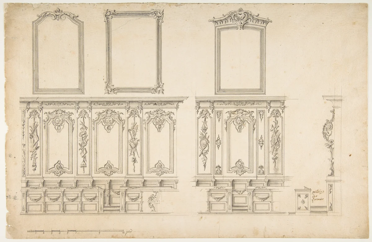 Design for Choir Stalls by anonymous, drawing, 1700-1800