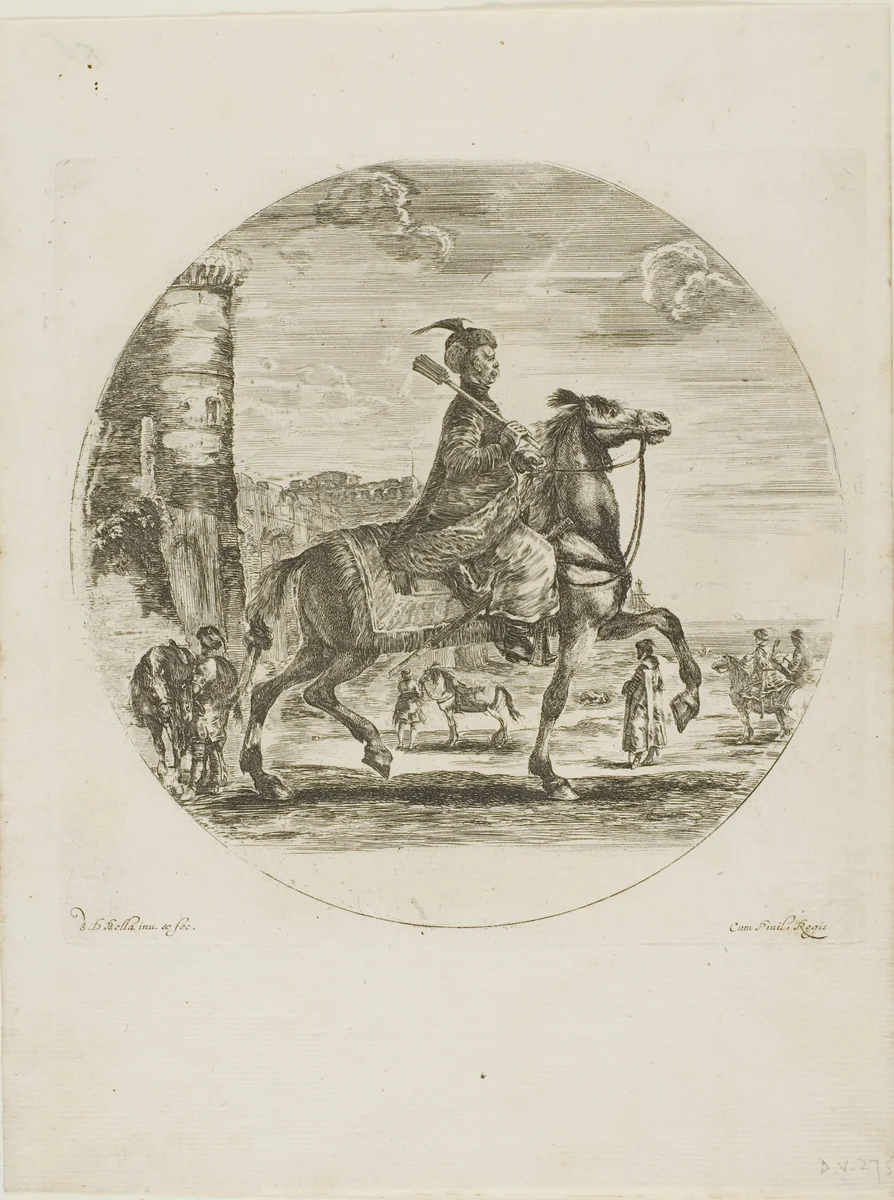 Polish Horseman by Stefano della Bella, print, 1646-1656