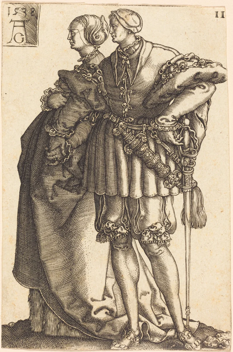 Large Wedding Dancers by Heinrich Aldegrever, print, 1538