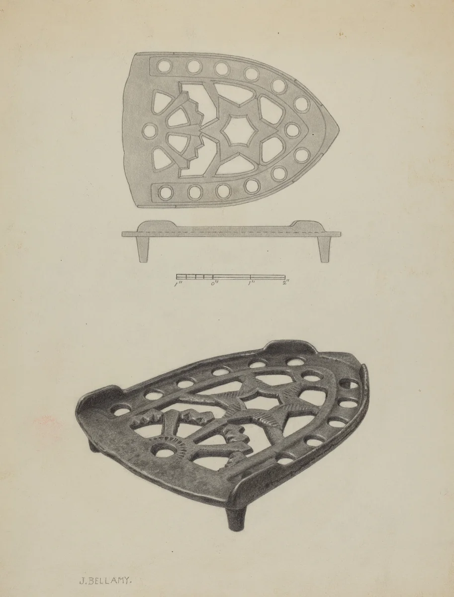 Flat Iron Holder by Julius Bellamy, index of american design, 1939