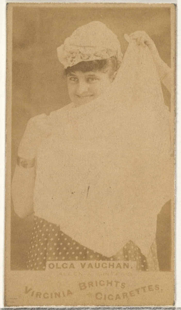 Olga Vaughan, from the Actors and Actresses series (N45, Type 1) for Virginia Brights Cigarettes by Allen & Ginter, photograph, 1885-1891