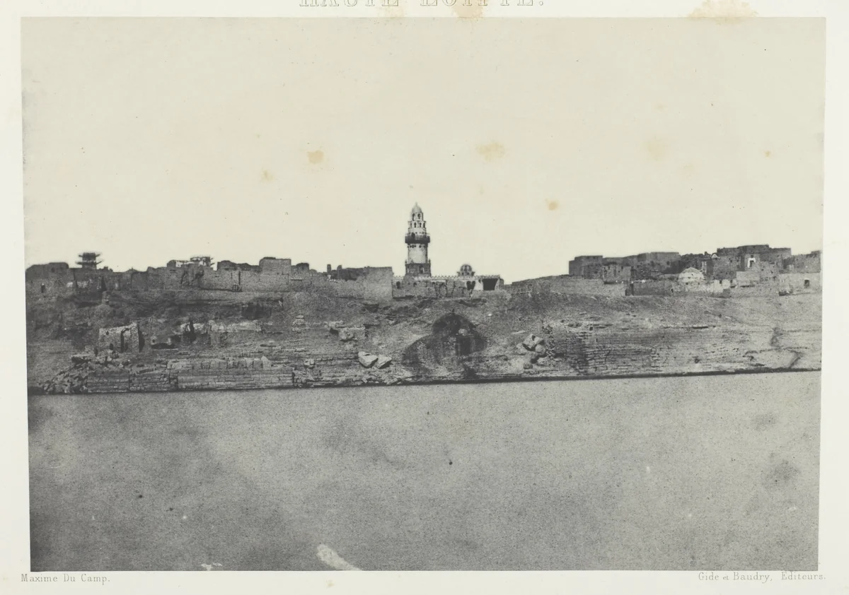 Vue Générale d'Esneh, Haute-Egypte, plate 64 from the album "Egypte, Nubie, Palestine et Syrie" (1852) by Maxime Du Camp, photograph, 1849-1851