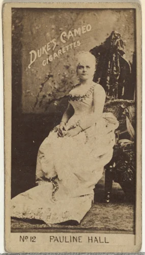 Card Number 12, Pauline Hall, from the Actors and Actresses series (N145-4) issued by Duke Sons & Co. to promote Cameo Cigarettes by W. Duke, Sons & Co., photograph, 1880-1889