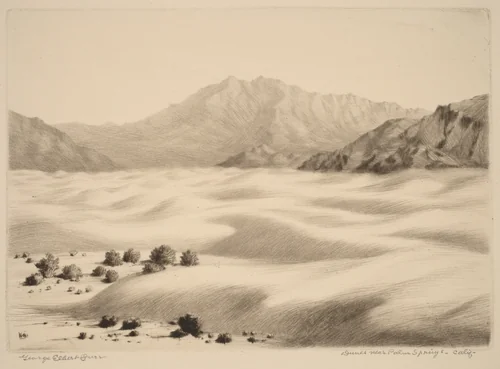 Dunes near Palm Springs, California (no.2) by George Elbert Burr, print, 1929-1939