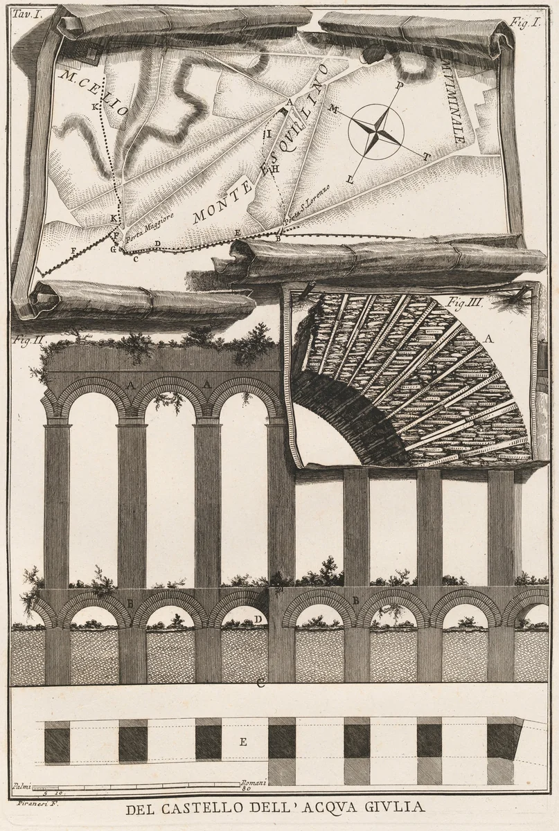Lapides Capitolini; Le Rovine dell Castello dell'Acqua Giula; Antichità di Cora by Giovanni Battista Piranesi, volume, 1762