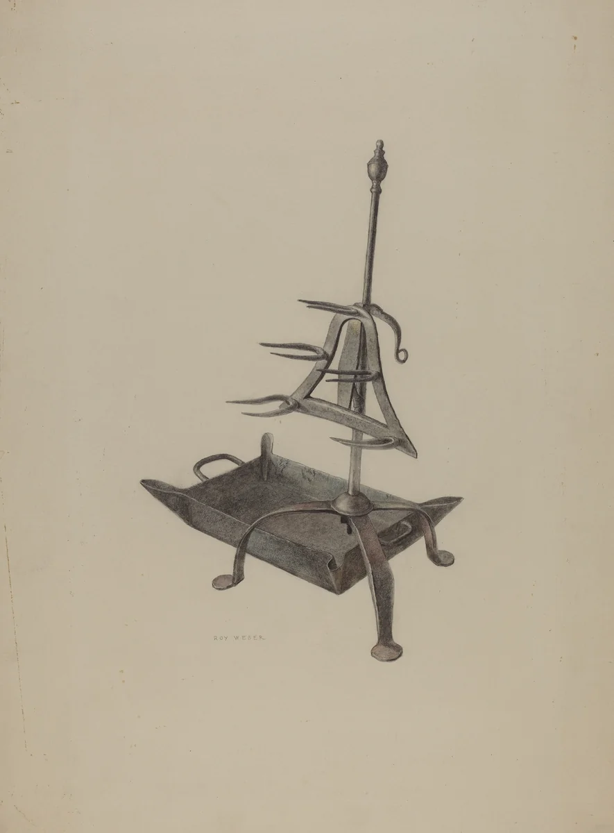 Roasting Stand with Drip Pan by Roy Weber, index of american design, 1938