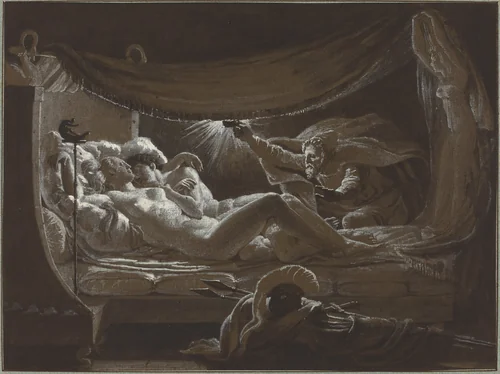 Vulcan Discovering Venus and Mars by François-Edouard Picot, drawing, 1786-1868