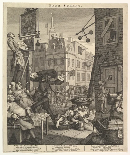 Beer Street by William Hogarth, print, 1751