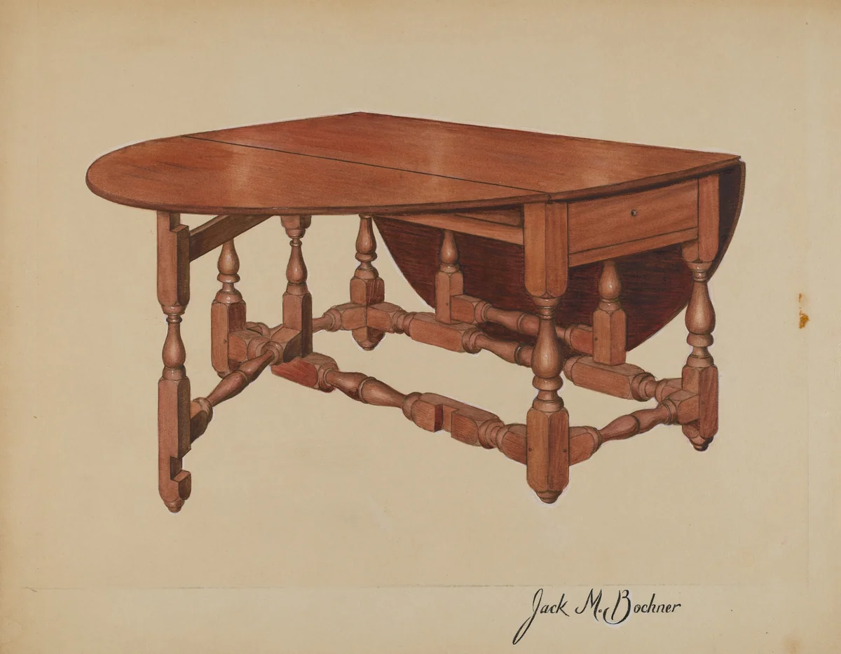 Table by Jack Bochner, index of american design, 1940