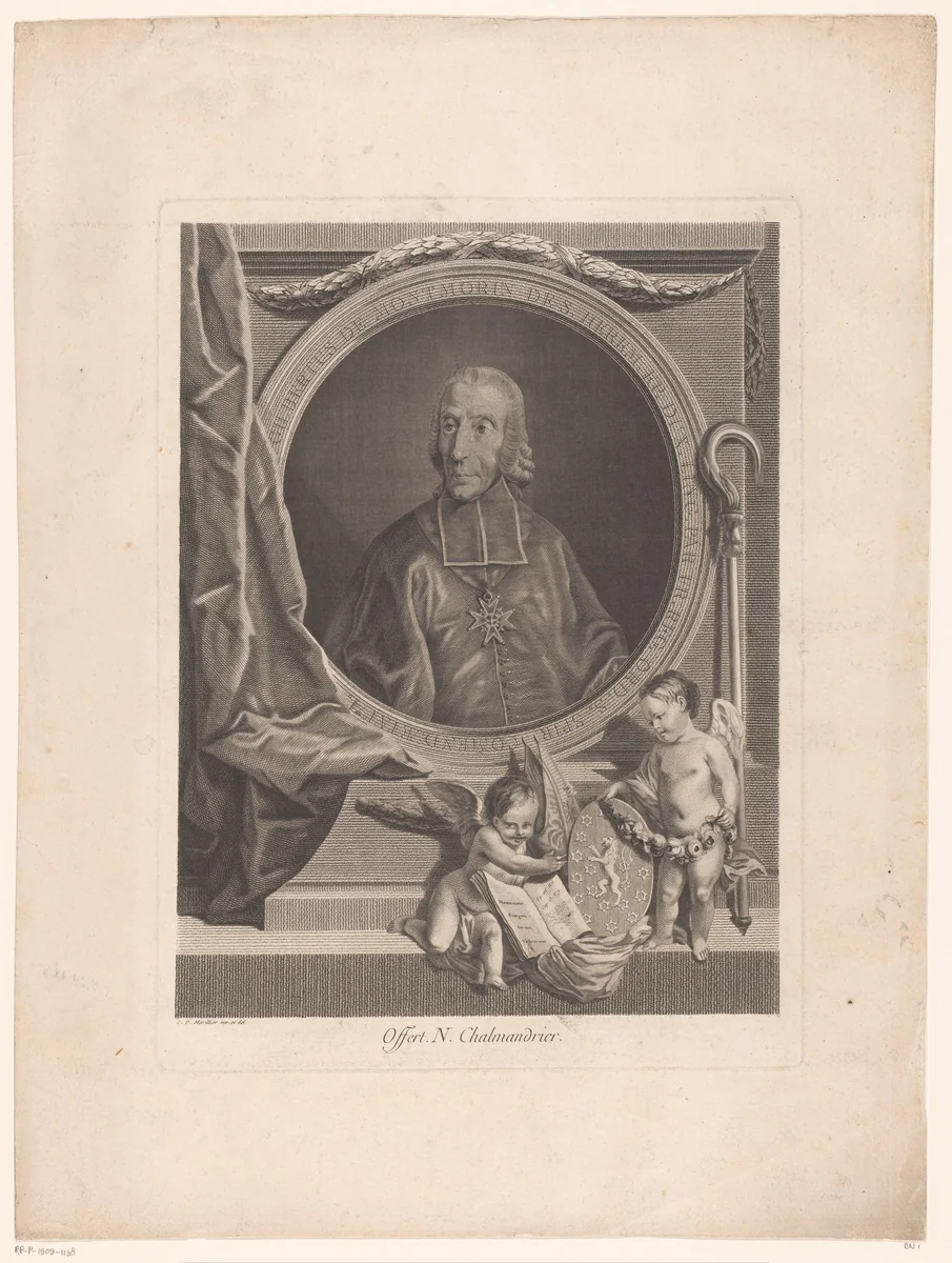 Portret van Gilbert Gaspard de Montmorin de Saint-Hérem by Nicolas Chalmandrier, print, 1771