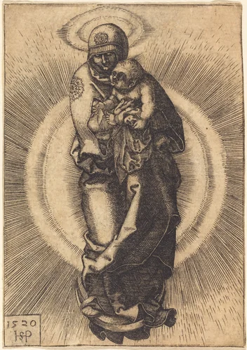 The Virgin and Child on the Crescent by Sebald Beham, print, 1520