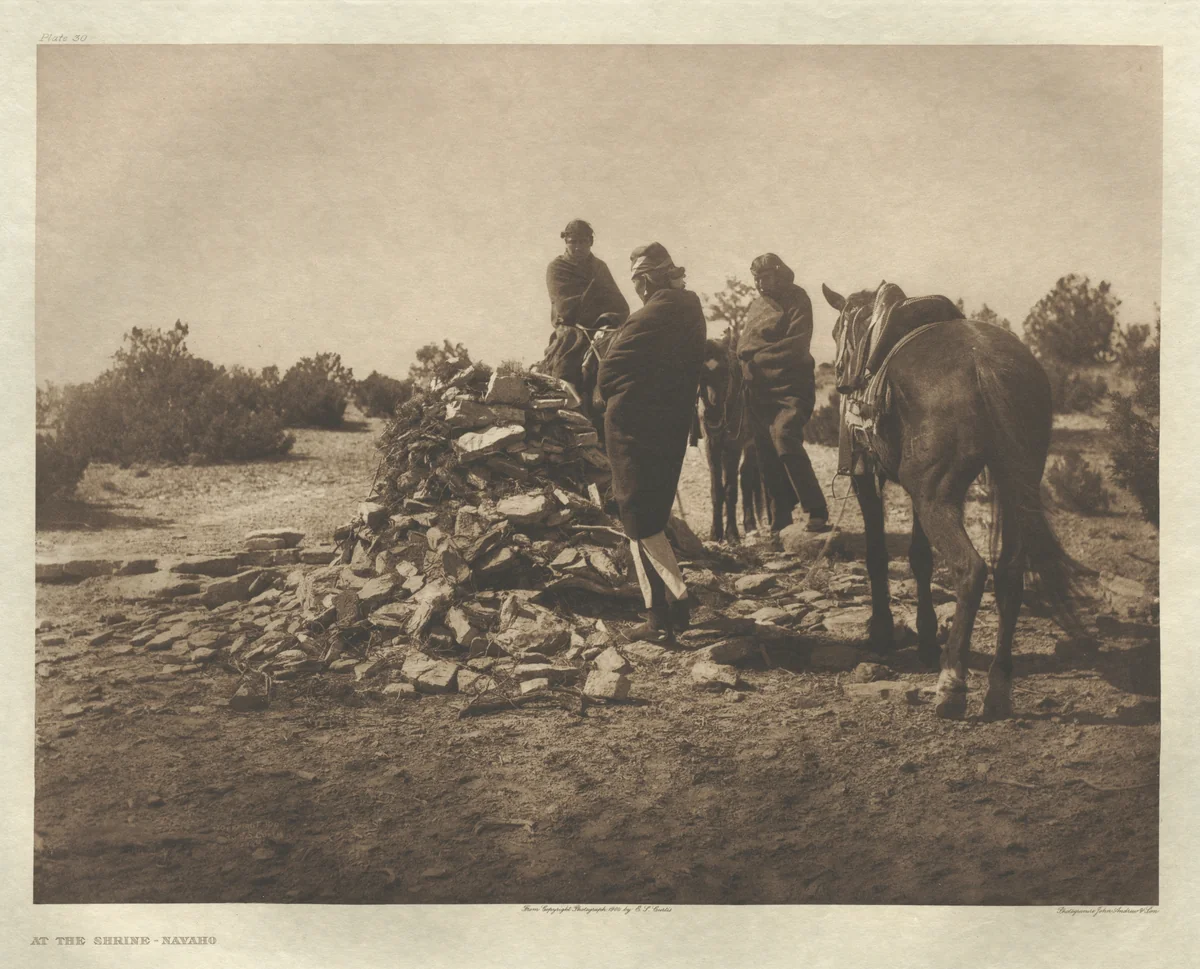 Portfolio I, Plate 30: At the Shrine-Navaho by Edward Curtis, other, 1904