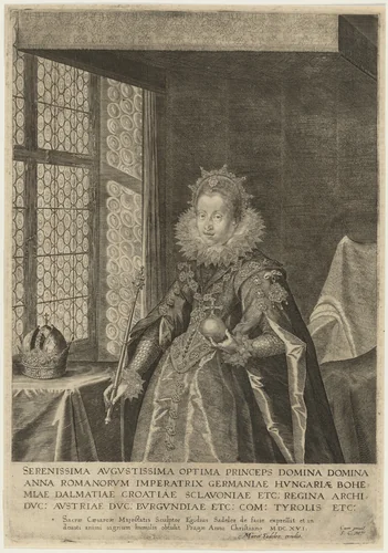 Anna, Wife of Matthias, Roman Emperor by Aegidius Sadeler II, print, 1570-1629