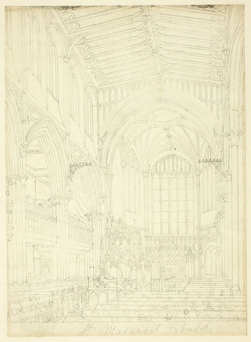 Study for St. Margaret's Church, from Microcosm of London by Augustus Charles Pugin
Thomas Rowlandson, drawing, 1807-1809