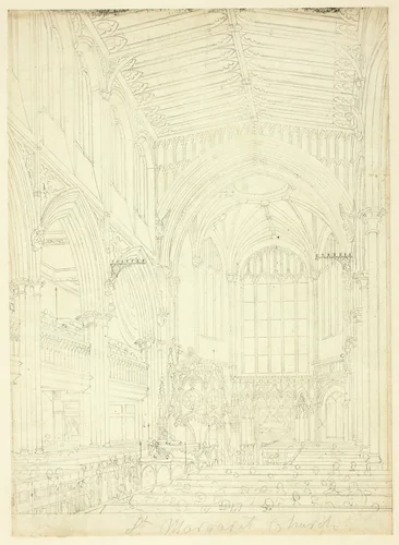 Study for St. Margaret's Church, from Microcosm of London by Augustus Charles Pugin
Thomas Rowlandson, drawing, 1807-1809