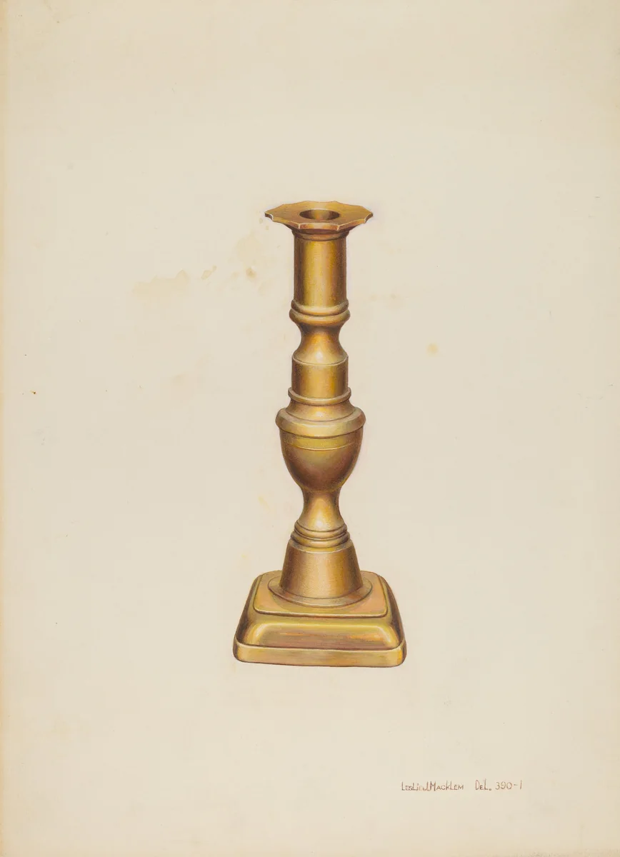 Candlestick by Leslie Macklem, index of american design, 1938
