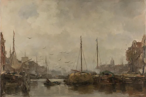 Cityscape by Jacob Maris, painting, 1885-1887
