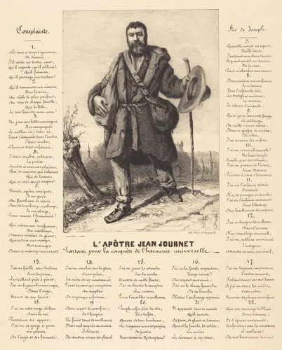 The Apostle Jean Journet Setting Out for the Conquest of Universal Harmony by Gustave Courbet, print, 1850
