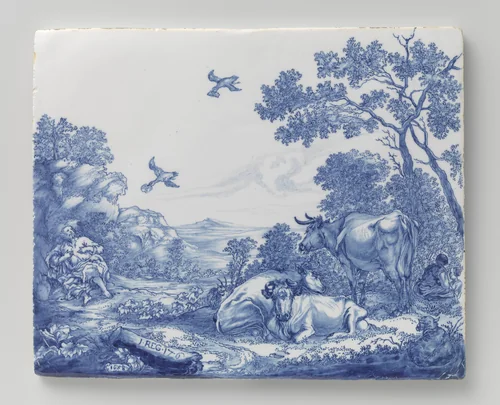 Plaat met de profeet Elia door de raven gevoed by anonymous, print, 1658