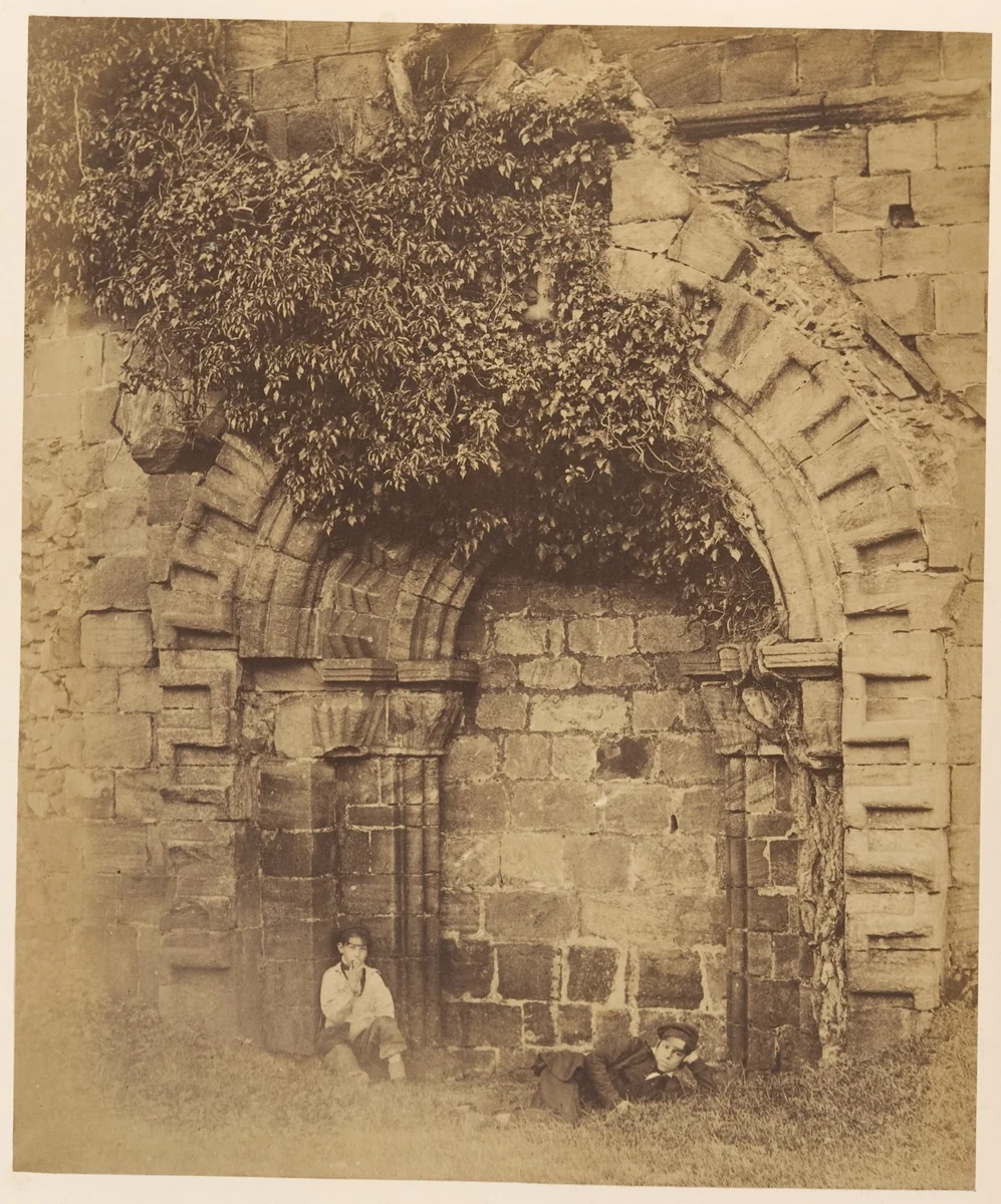 Kirkstall Abbey. Doorway on the North Side by Joseph Cundall, photograph, 1850-1859
