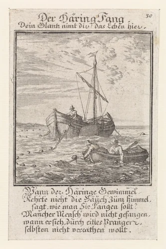 Haringvangst by Caspar Luyken, print, 1711